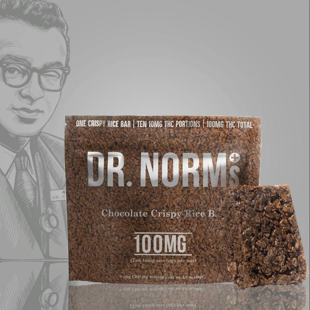 Dr. Norm's - [DR NORMS] Edible - 100mg - Chocolate Crispy Rice Bar (H) Main Image