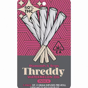 Threddy - Threddy | Watermelon OG 2.5g (Indica) - Infused Pre-roll 5pk