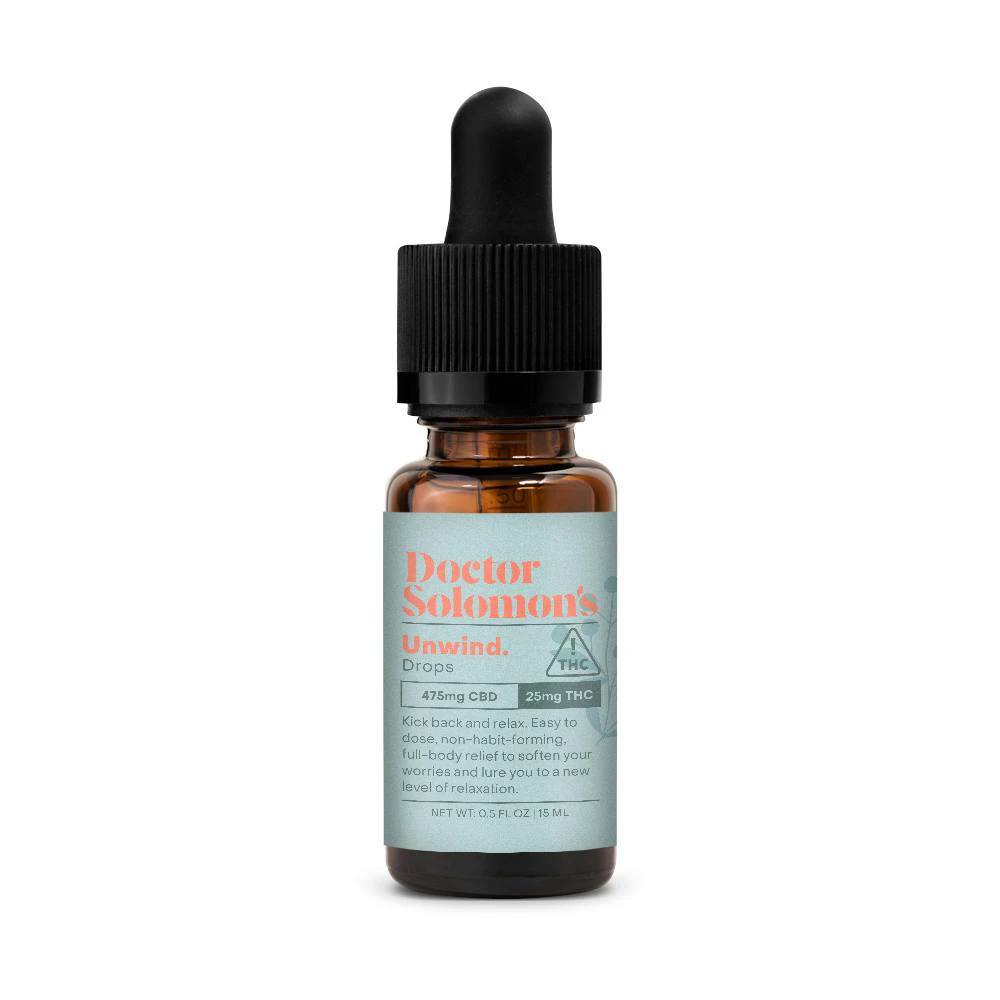 Doctor Solomon's - Unwind Drops- CBD Rich 19:1 Tincture Main Image