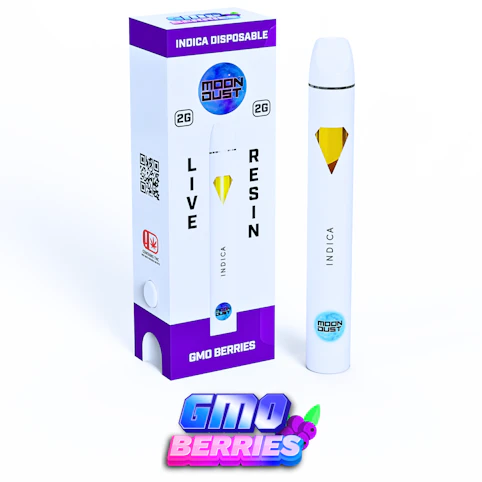 MOON DUST - GMO Berries -Indica- 79.66% THC | 2g Live Resin (Disposable Vape) | Moon Dust   - SSS1 Back