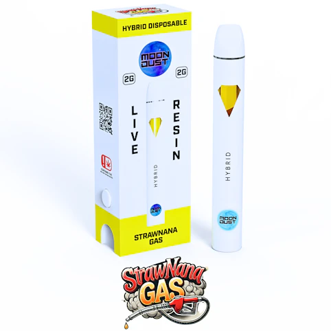 MOON DUST - Strawnana Gas -Hybrid- 84.80% THC | 2g Live Resin (Disposable Vape) | Moon Dust   - OO2 Back 