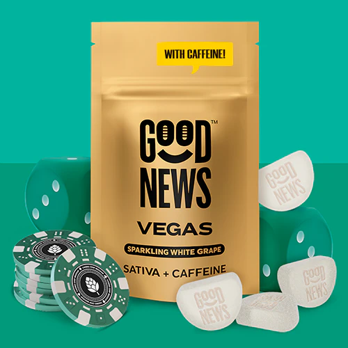 Good News - Good News | 10pk Gummies | Vegas Sparkling White Grape (with Caffeine!) | 100mg Main Image