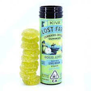 LOST FARM - Sour Apple (Live Resin Infused) Gummies - 100mg (IH) - Lost Farms