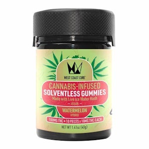 WEST COAST CURE - West Coast Cure - Watermelon - 10mg Hash Gummies 10pk