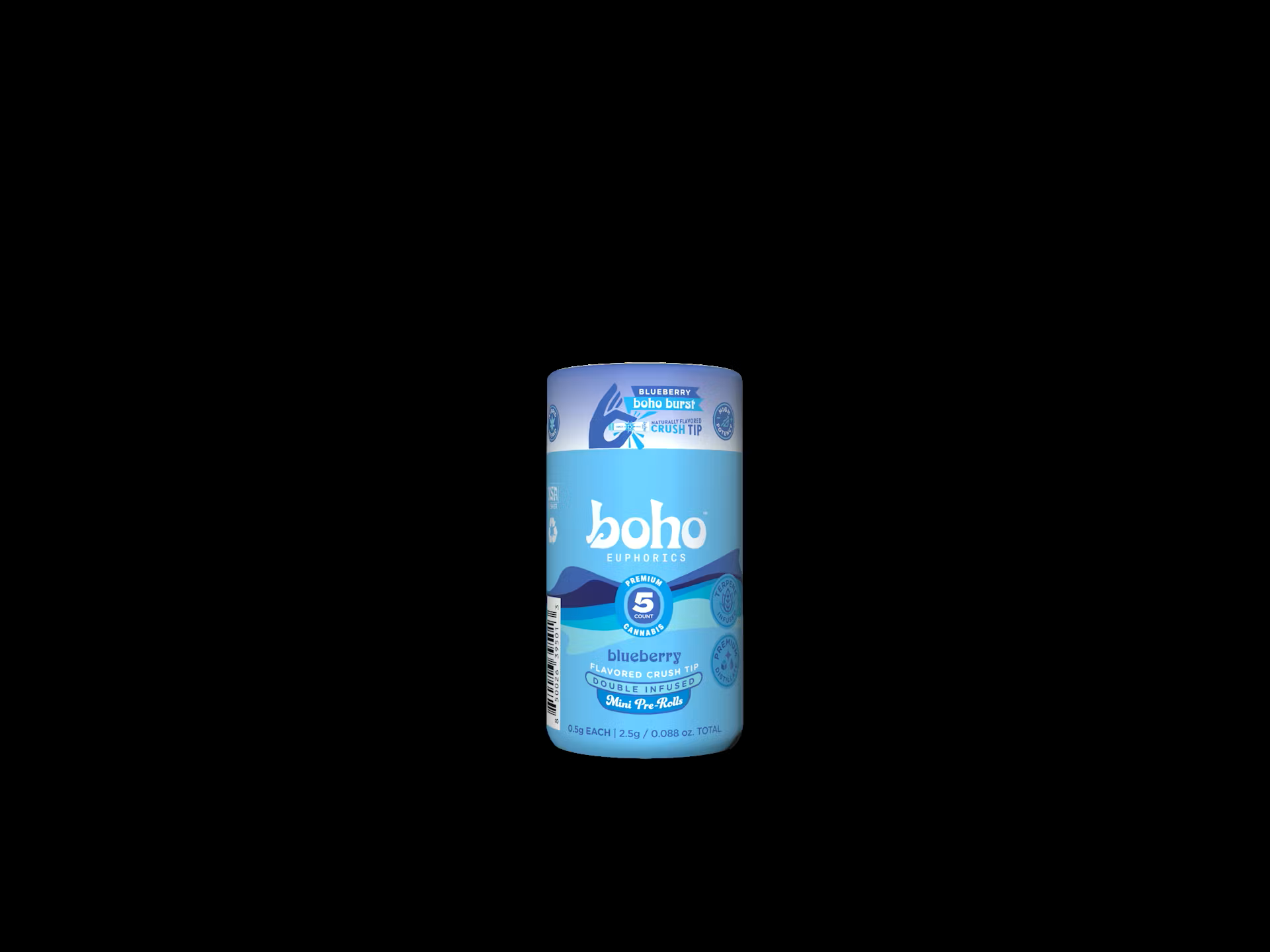 BOHO BURST | Blueberry | Double Infused | 5pk/2.5g Pre Rolls