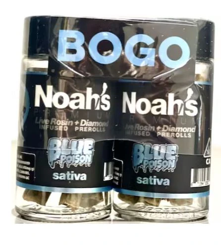 Noahs Premium BOGO - Noah's Premium BOGO Infused 5pk Prerolls 5g Blue Poison Main Image
