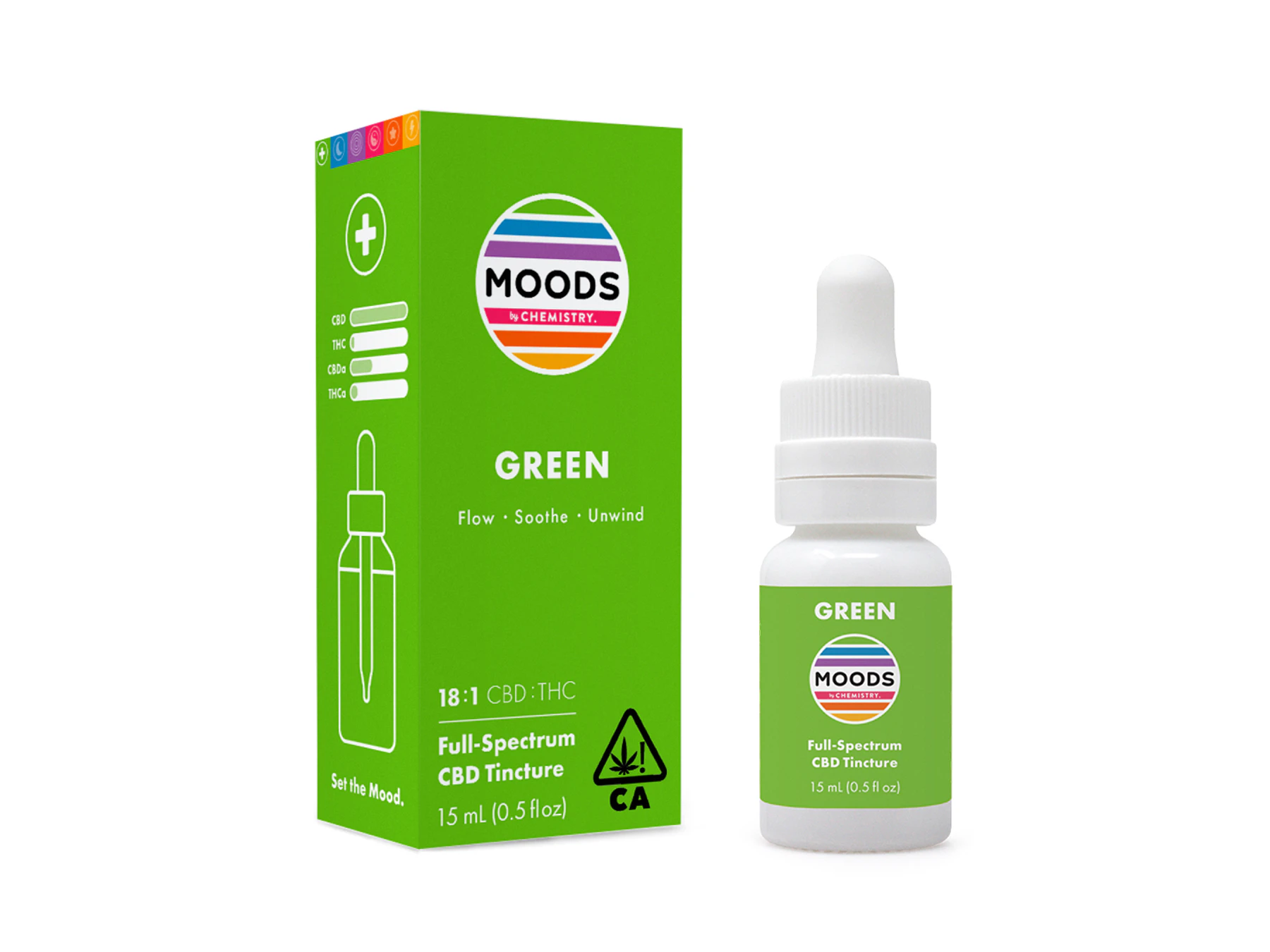 Chemistry - Green Tincture - CBD:THC - 18:1 - Chemistry Moods Main Image