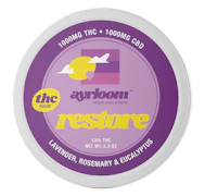Ayrloom | Restore - Lavender, Rosemary, Eucalyptus 1:1 Topical Balm | 1000MG THC : 1000MG CBD