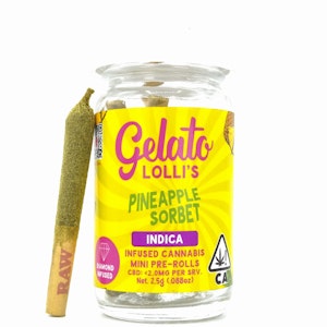 Gelato - Pineapple Sorbet Lollis 3g 5 Pack Infused Pre-Rolls - Gelato 