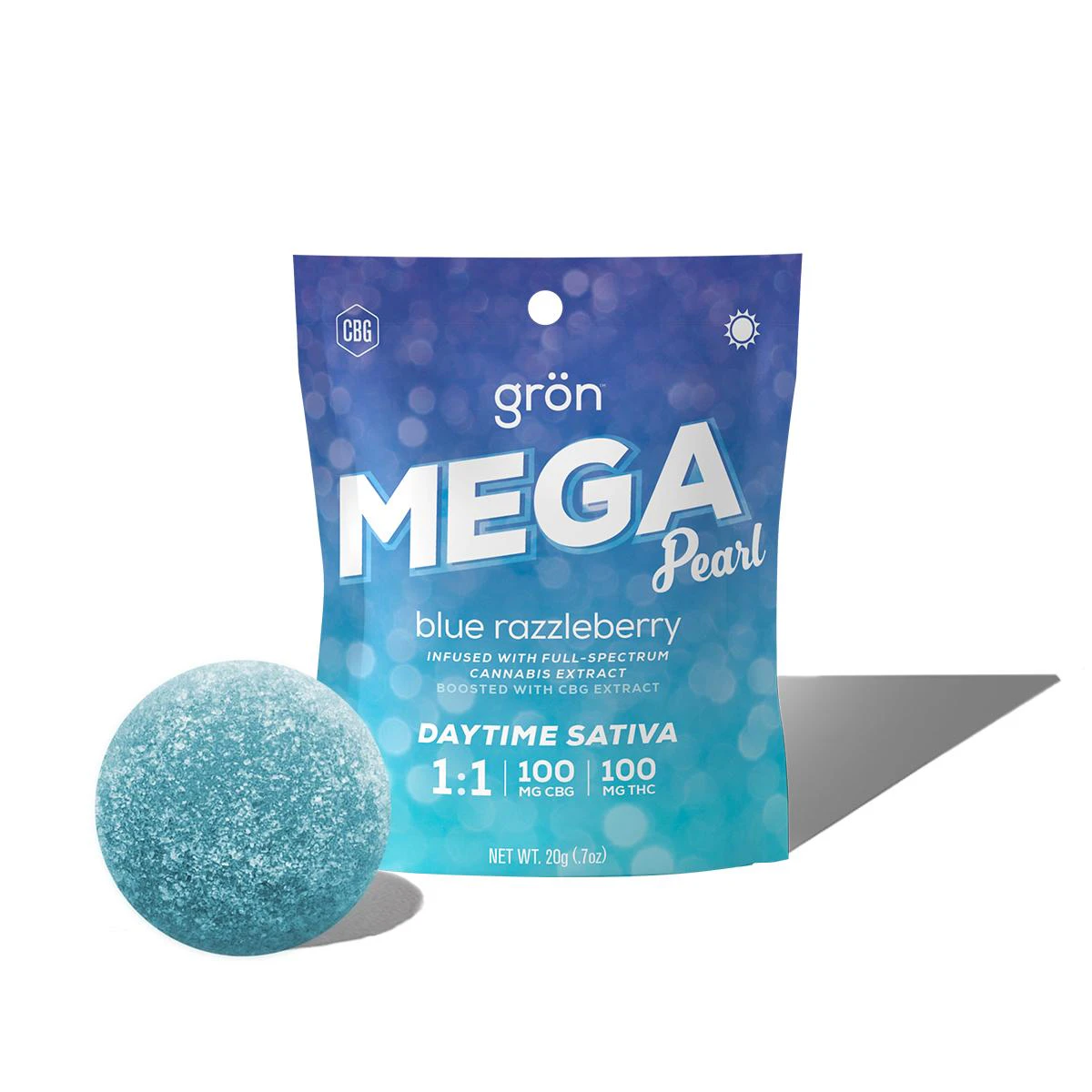 GRON - GRON - BLUE RAZZLEBERRY SATIVA MEGA PERAL 100/100 THC/CBG Main Image