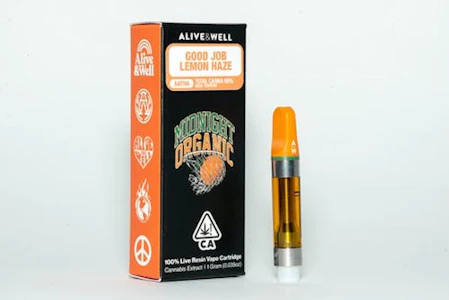 Alive & Well - Good Job Lemon Haze - Live Resin - 1g (S) - Alive & Well x Midnight Organic