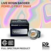 Realeaf Botanicals | Live Rosin Badder | Pomelo Fruit Snax | 1g