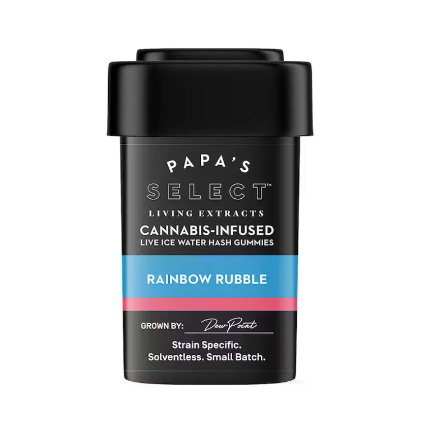 Papa & Barkley - RAINBOW RUBBLE HINT OF LYCHEE ICE WATER HASH GUMMIES 100MG - PAPA'S SELECT Main Image