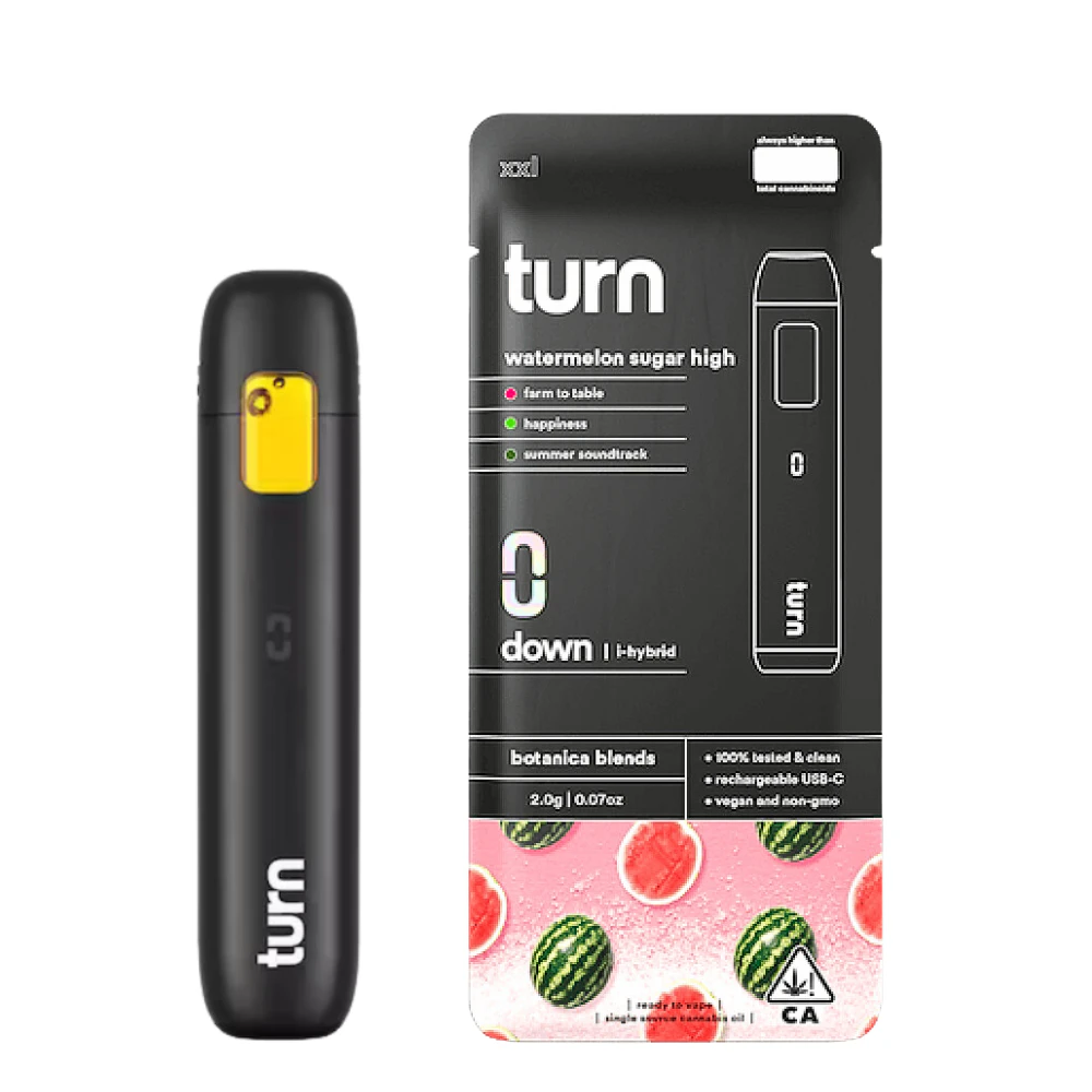 turn - *Medical Only* 2g XXL Watermelon Sugar High Botanica Blend Disposable (Turn Down) - Turn Main Image