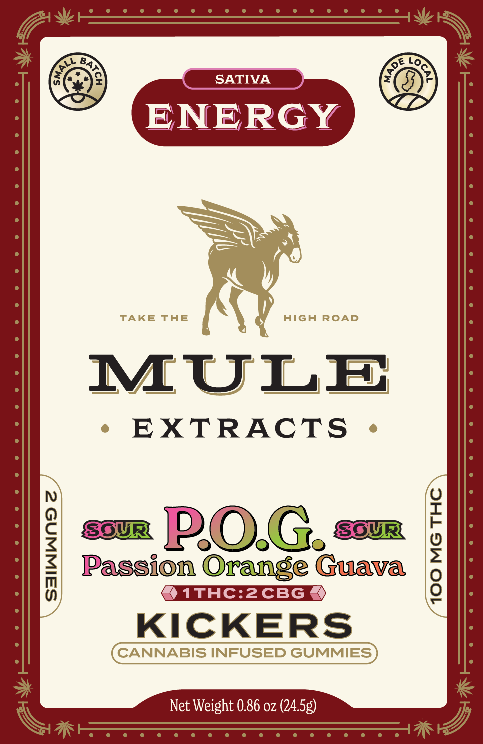 Sour POG 1:2 THC:CBG Gummies 2pk 100mg