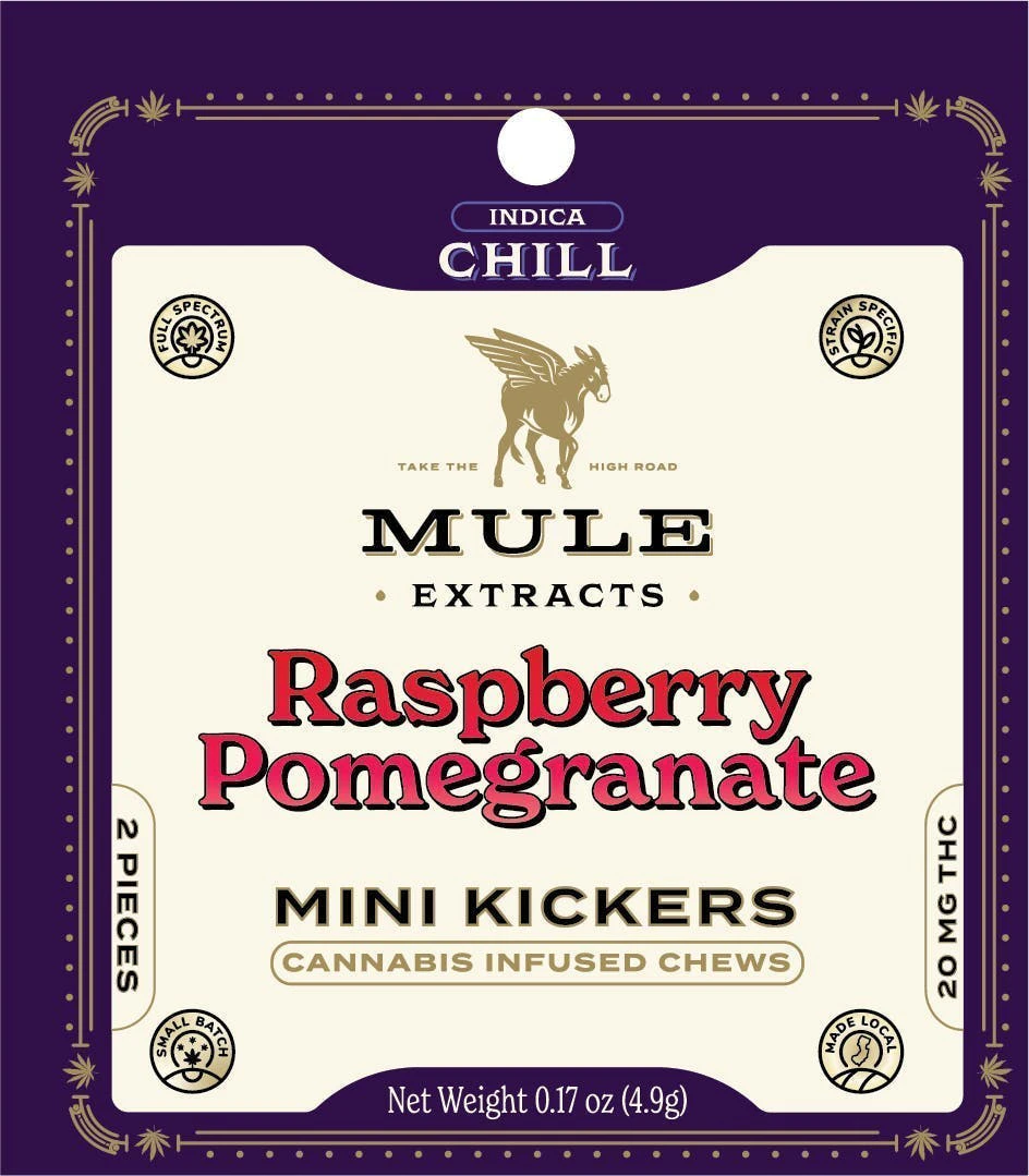 Mule Extracts - Raspberry Pomegranate Gummies 2pk 20mg Main Image