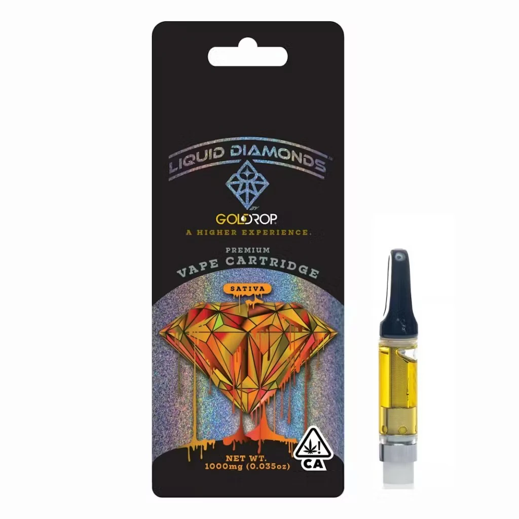 GoldDrop - Durban Poison Liquid Diamonds 94.8% THC | Gold Drop | 1g Cart Main Image