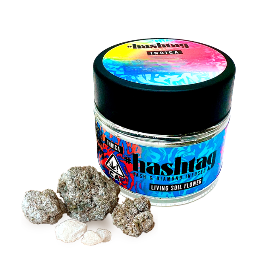3.5g Chocolate Skunk x Godfather OG Hash & Diamond Infused - Hashtag picture
