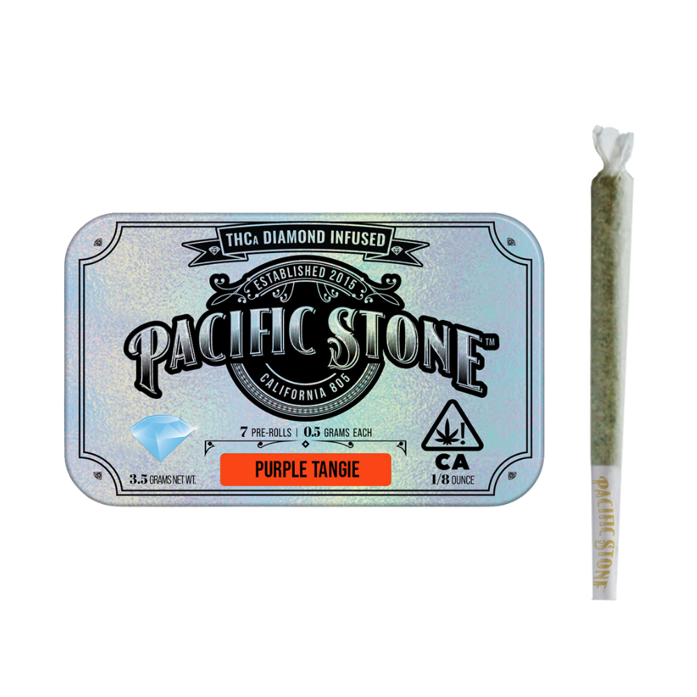 3.5g Purple Tangie Diamond Infused Pre-Roll Pack (.5g - 7 pack) - Pacific Stone picture