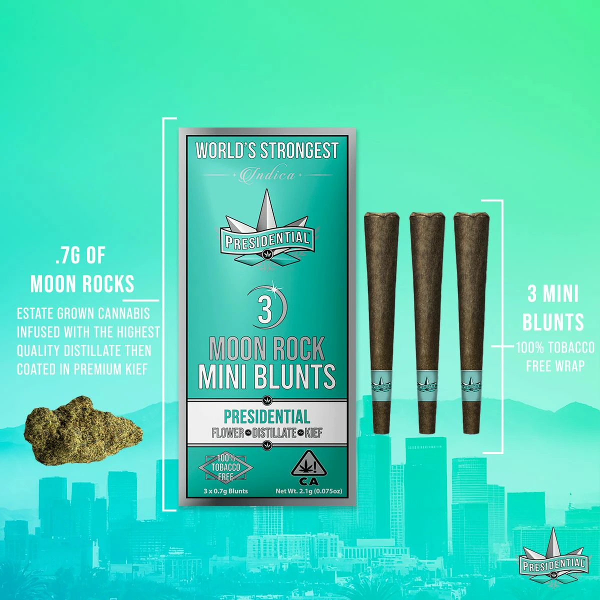 Presidential - 3-pack Classic Pee Wee Moon Rock Mini Blunt / Presidential Main Image