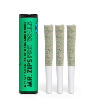 MR. ZIPS - Mr. Zips - 0.5g 3pk (1.5g) - Pre-Roll Pack - Peanut Butter Breath Main Image