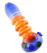 Glass - 5" Assorted Color 3 Ring Dot Accent Hand Pipe