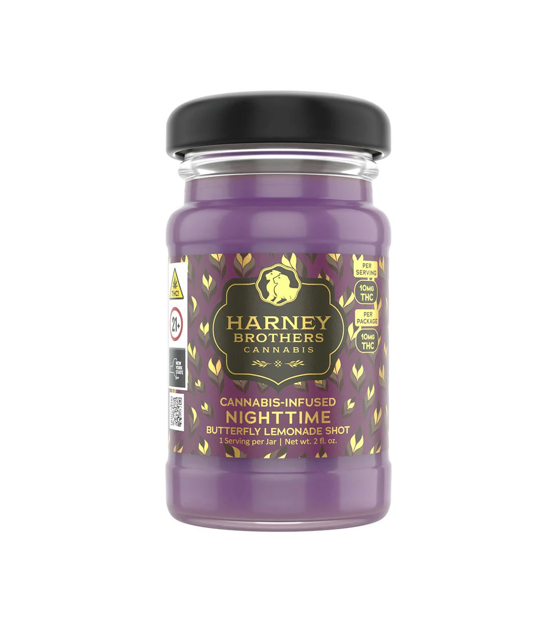 Harney Brothers Cannabis - Harney Brothers | Nighttime Butterfly Lemonade Shot | Bottle | 10mg | 2oz Main Image