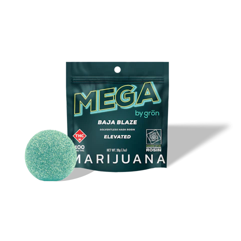 GRON - Baja Blaze -Sativa- Mega Solventless Hash Rosin 100mg 10 Pack Gummies (Edibles) | Grön       -SSS2