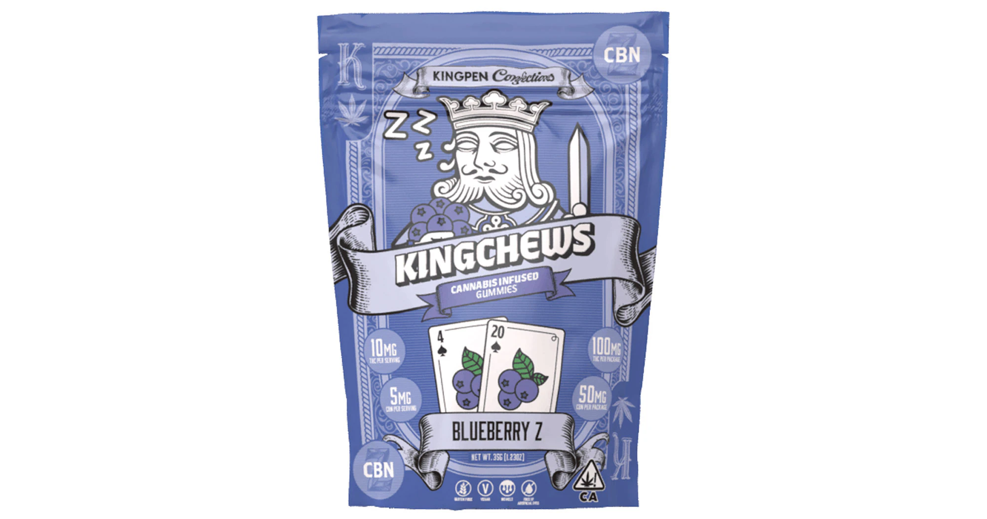 KINGPEN - Kingpen - Blueberry Z 2:1 THC:CBN Gummies - 150mg Main Image