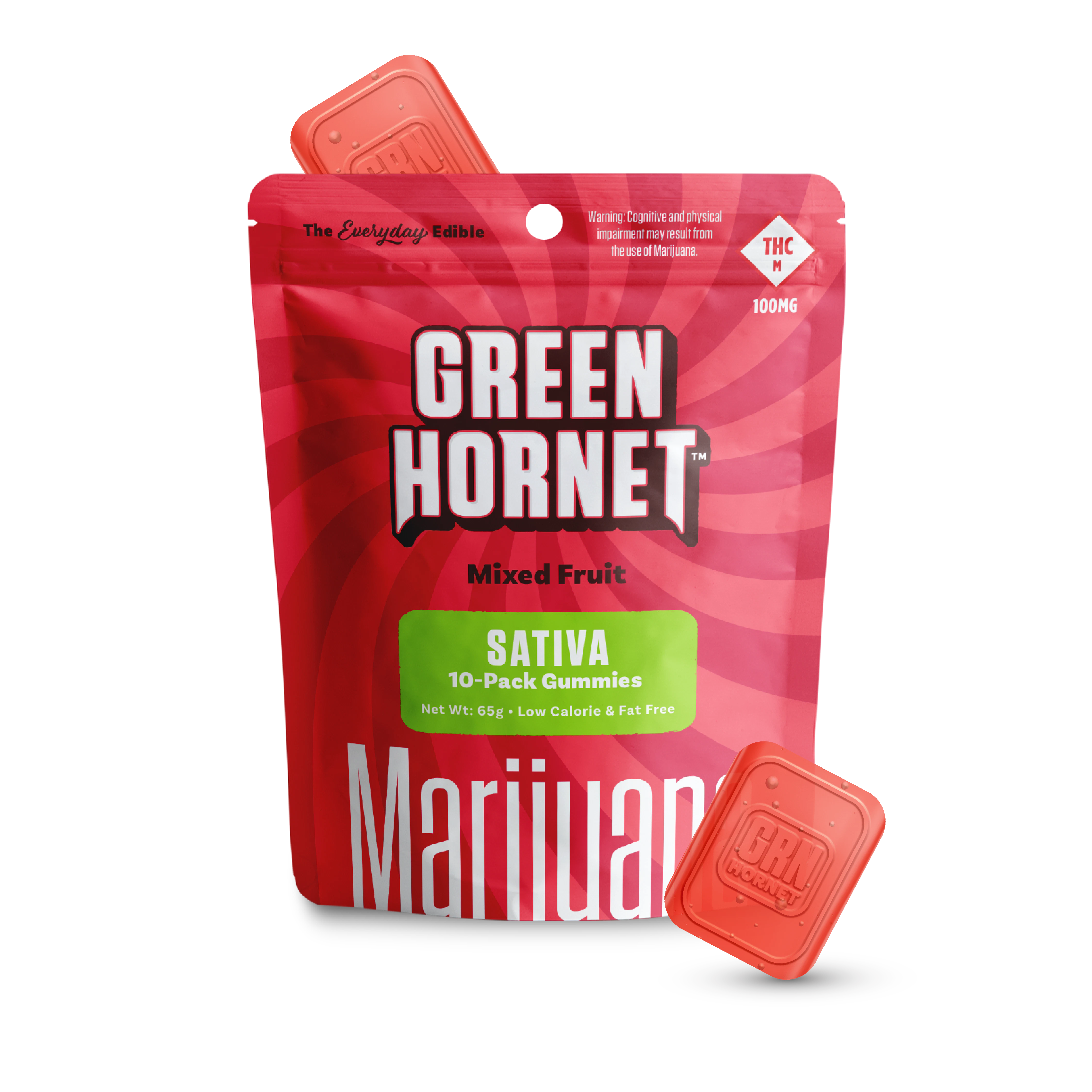 Green Hornet - GREEN HORNET - MIXED FRUIT SATIVA GUMMY 100MG Main Image