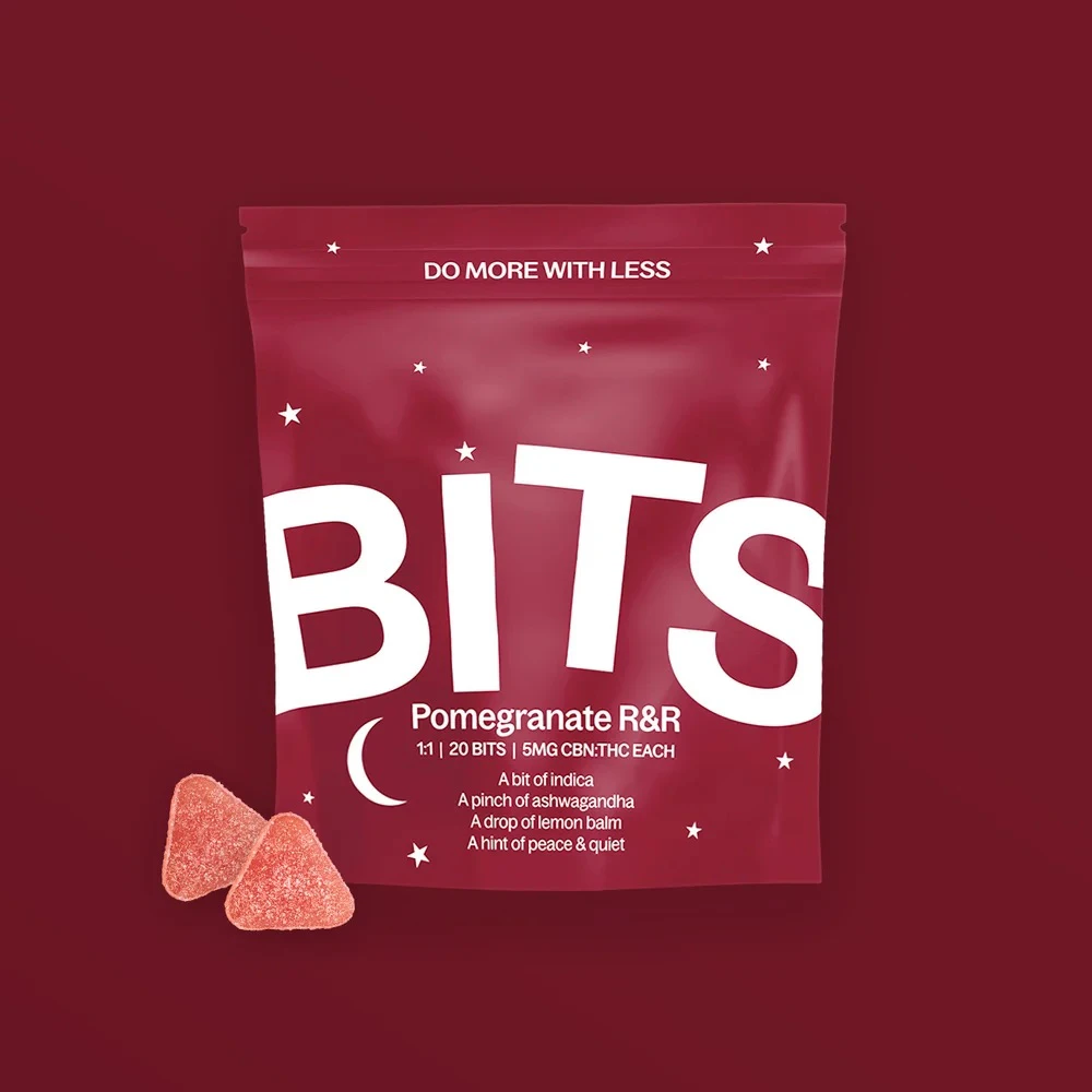 Bits - BITS | 20pk Gummies | Pomegranate R&R 1:1 CBN:THC | 100mg Main Image