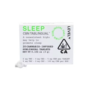LEVEL+ - Sleep Tablingual | 5mg CBN Tablet (20pk) 100mg (I) | LEVEL
