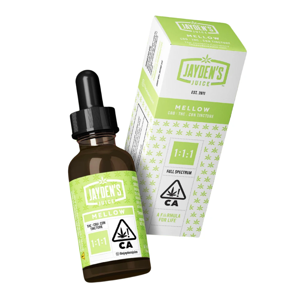 Jayden's Juice - 430mg CBN, 450 CBD, 379 THC 1:1:1 Mellow Tincture 30ml - Jayden's Juice Main Image