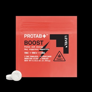 LEVEL+ - PROTAB | BOOST | Extra Strength | THC + THCV + CBG 2 Pk (2 Pills)