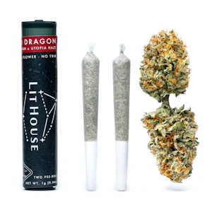 Lit House - Prerolls - Red Dragon - 2 x .5g (SH) - LitHouse