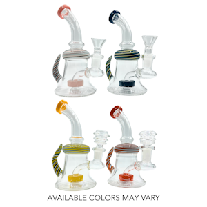 Glass - Glass - Water Bong Rig W/ Horn V6