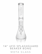 MOTA Glass - 14" UFO Splashguard Beaker Bong - Clear Etch