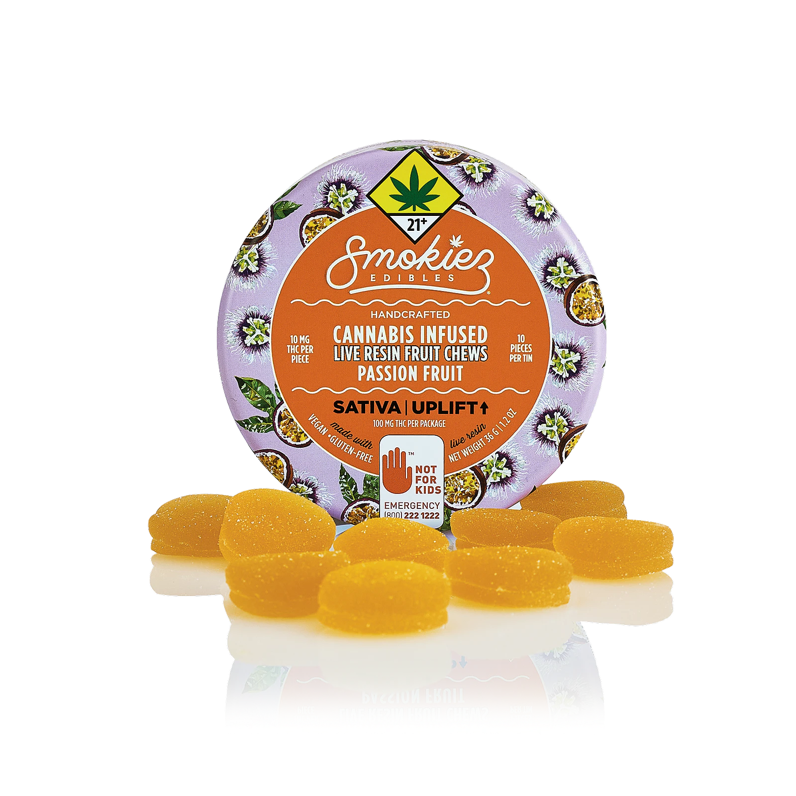 SMOKIEZ - [Smokiez] Live Resin Fruit Chews - 100mg - Passionfruit (S) Main Image