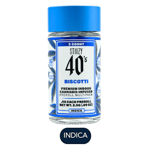 STIIIZY - Stiiizy - 40s - Biscotti - Infused Preroll Pack - 5pk - 2.5g