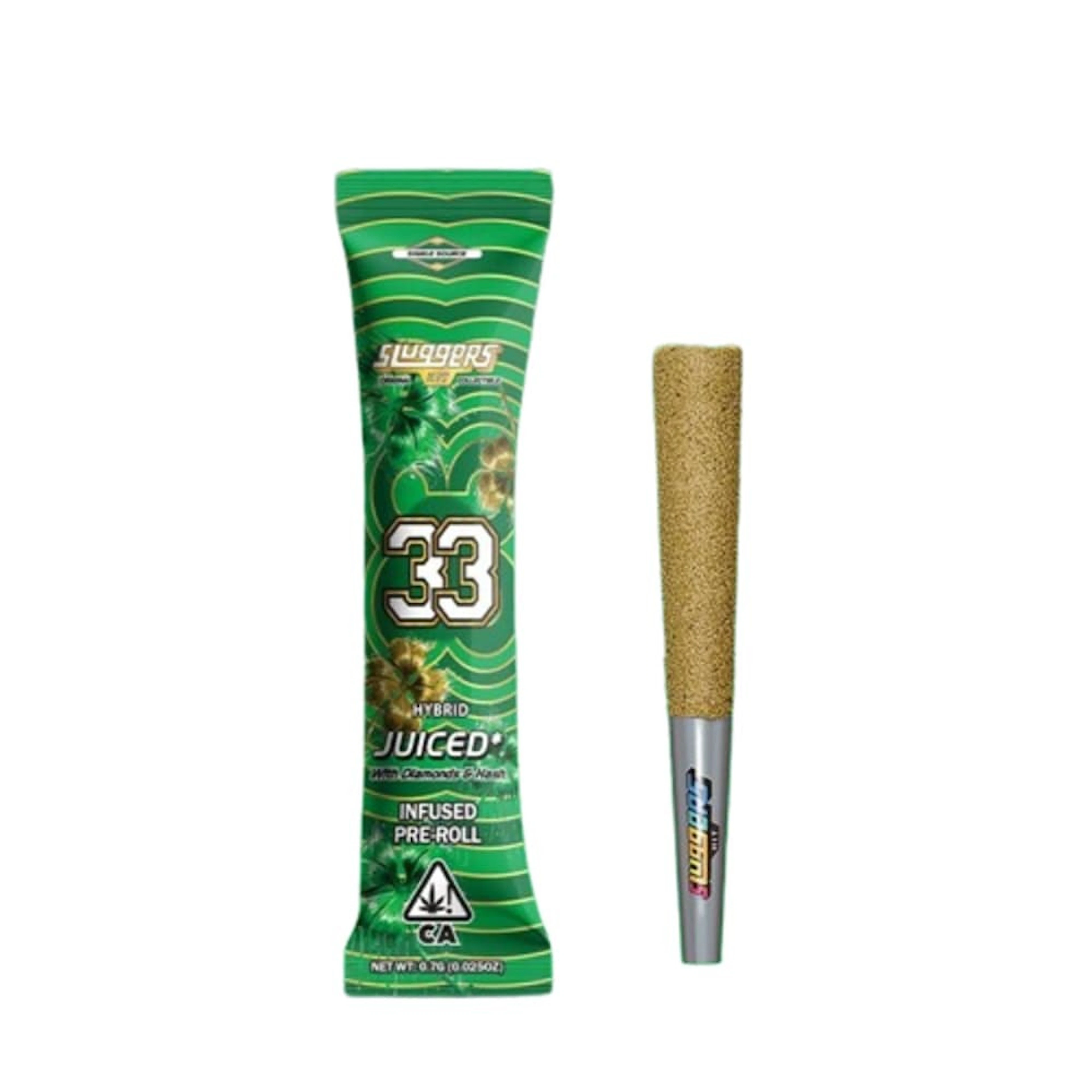 Sluggers "33" Diamonds & Hash Infused Pre-Roll 0.7g