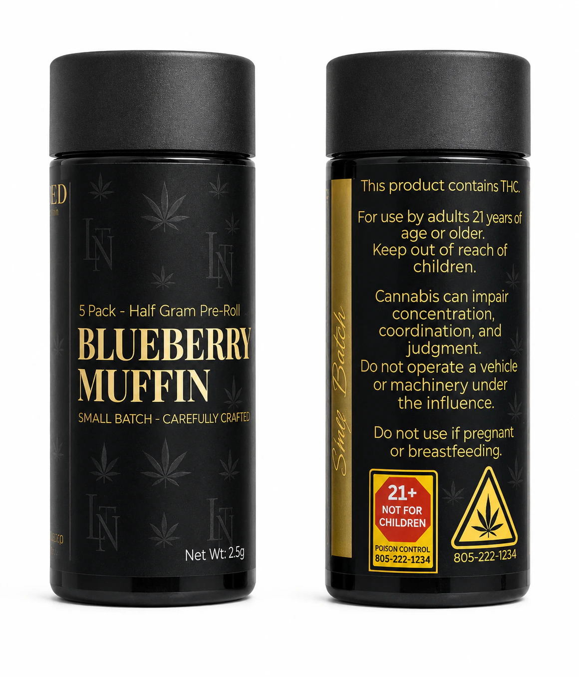 Lifted North - Blueberry Octane- Pre-Rolls | (.5g x 5 pack) -Lifted North Main Image