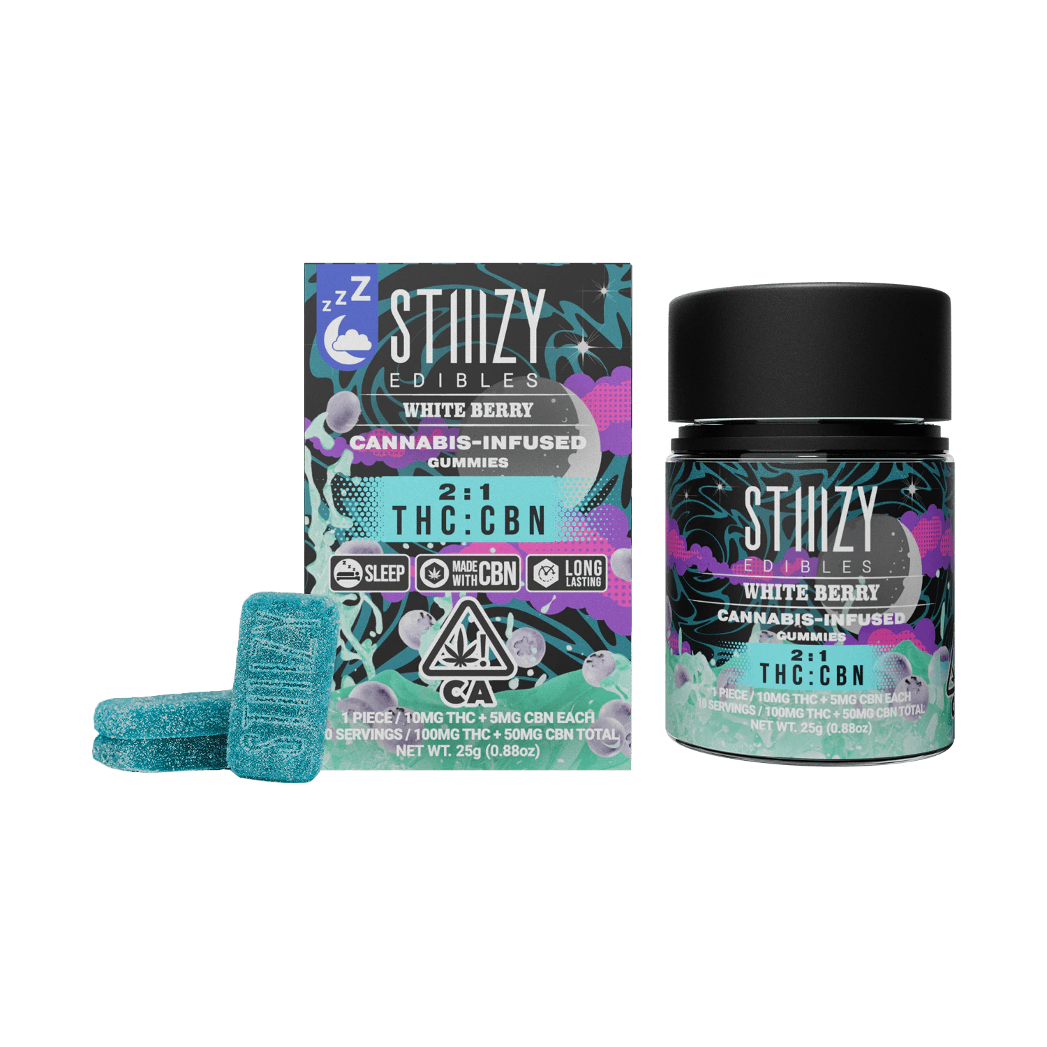 STIIIZY - STIIIZY - WHITE BERRY - Gummies 2:1 THC:CBN Edibles Main Image