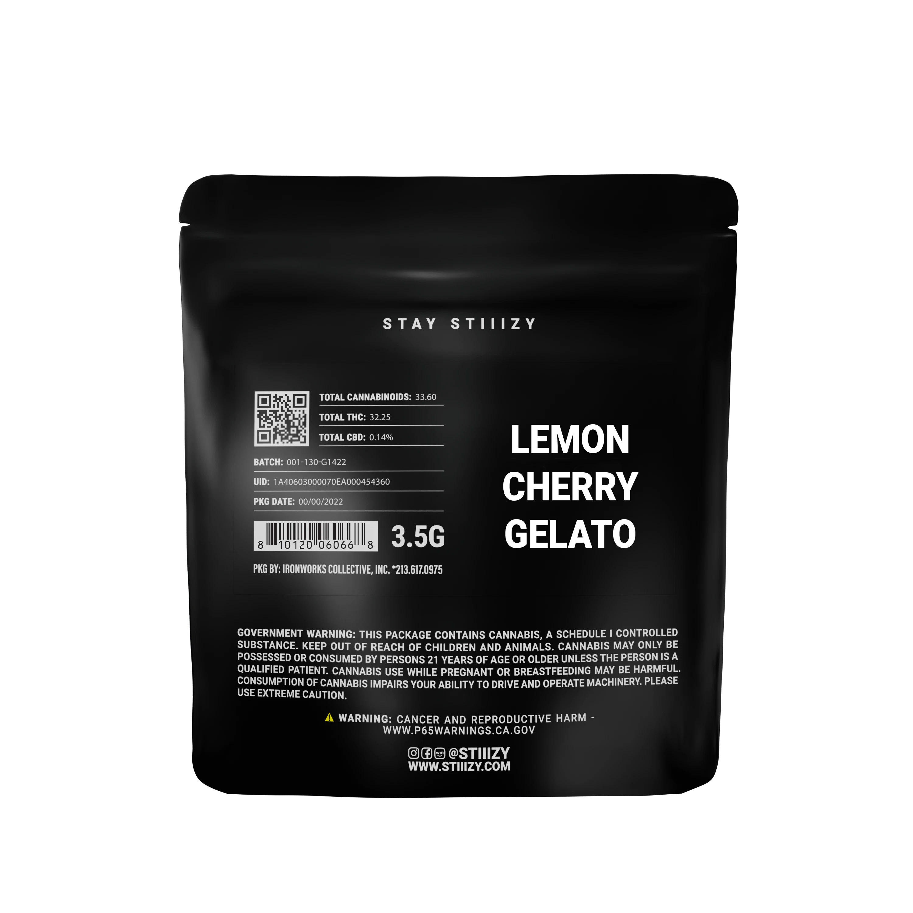 STIIIZY - STIIIZY - Flower - Black - Lemon Cherry Gelato - 3.5G Main Image