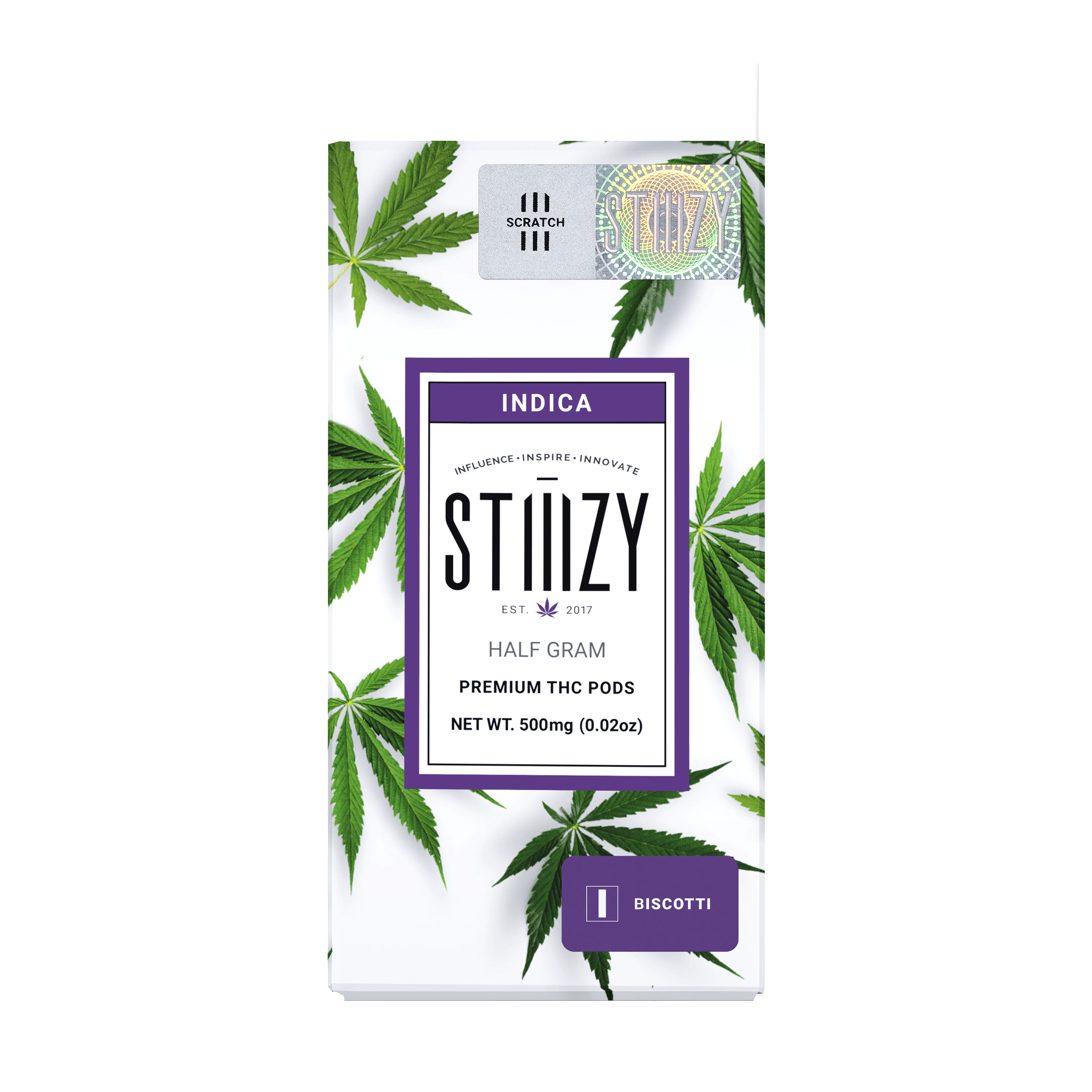 STIIIZY - Vape Cartridge - BISCOTTI .5G Original THC Pod - STIIIZY Main Image