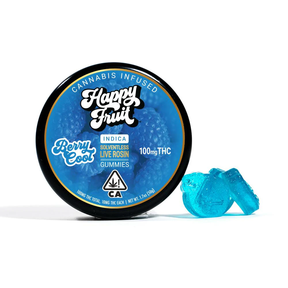 Happy Fruit - Happy Fruit x Bear Labs | Berry Cool 100mg (Indica) - Solventless Live Rosin Gummies Main Image