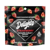 Delights - Sour Strawberry - Gummies Infused w/ Liquid Diamonds - Sativa - 100mg