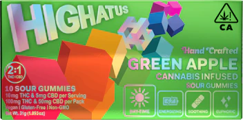 Highatus Green Apple THC/CBD 100mg Gummies