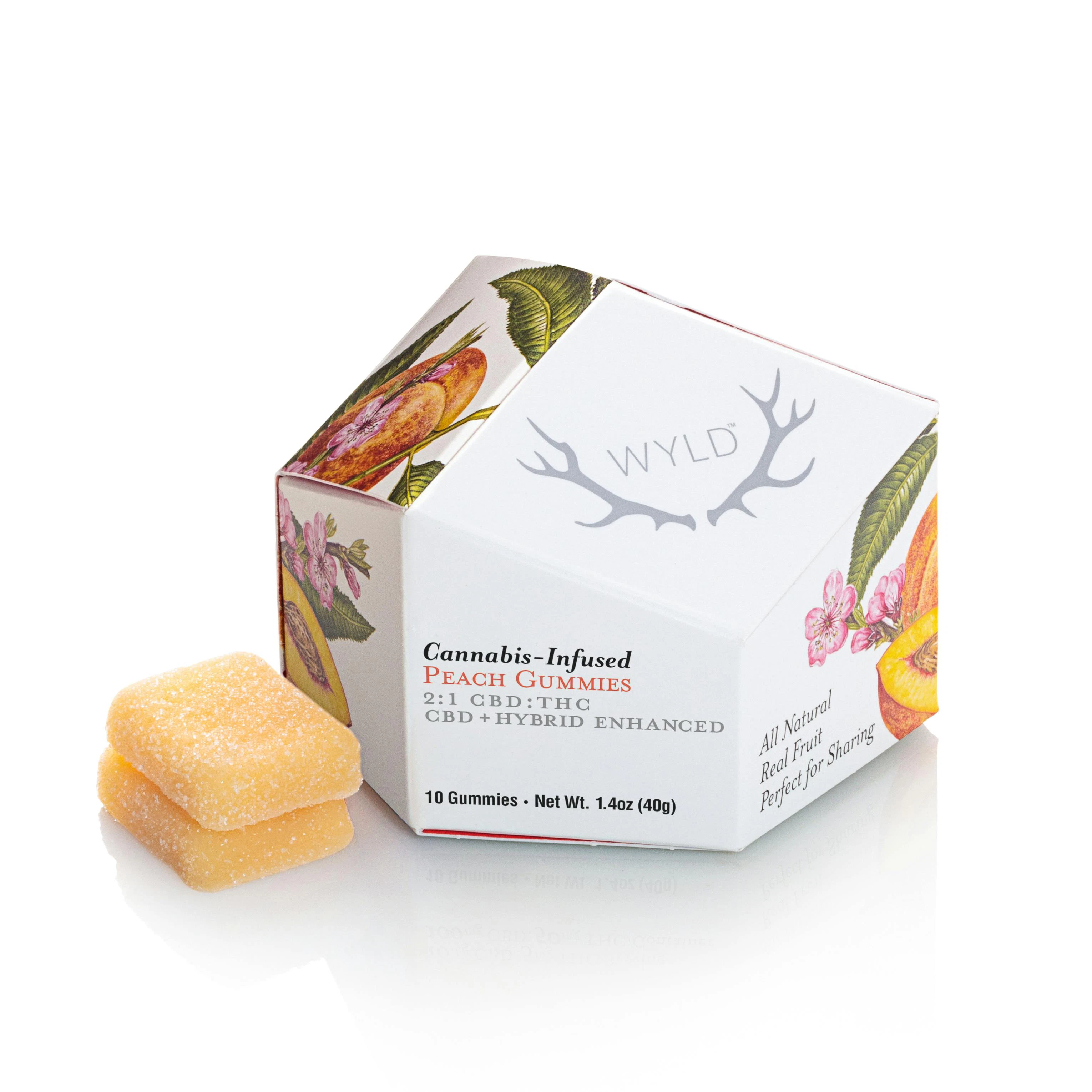 WYLD - Wyld Peach 2:1 CBD:THC Gummies - 50MG Main Image