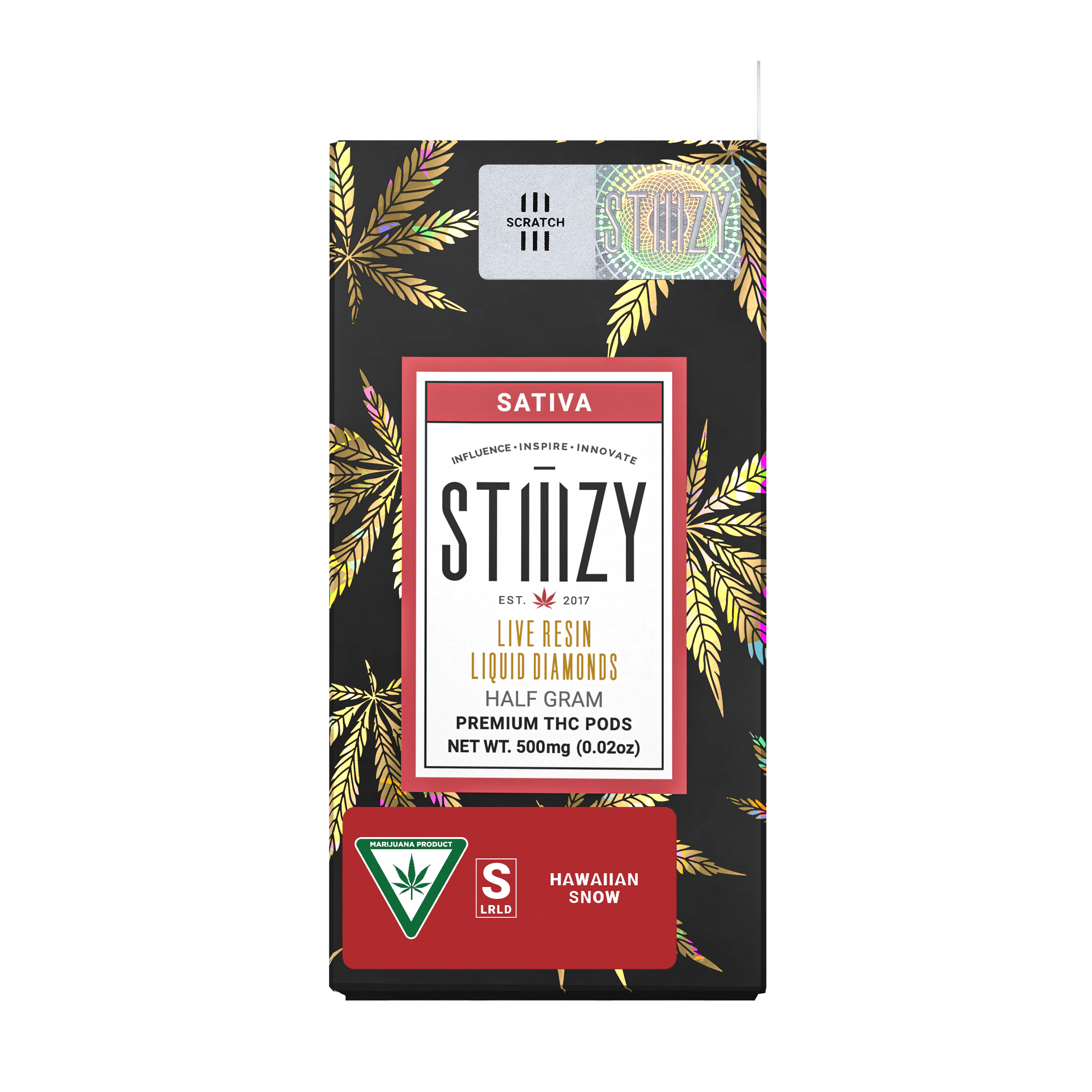 STIIIZY - Vape Cartridge - HAWAIIAN SNOW .5G Live Resin Liquid Diamonds Pod - STIIIZY Main Image