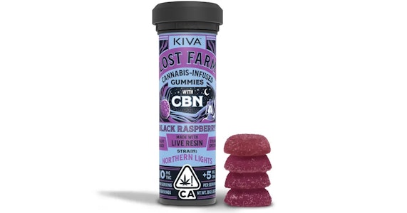 LOST FARM - Lost Farm - Black Raspberry 2:1 THC:CBN Northern Lights Live Resin Gummies - 150mg
